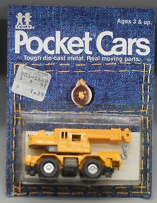 Vintage 1979 Tomica TOMY Pocket Cars ROUGH TERRAIN CRANE Sealed MOC Toy MOSC !!! • $25