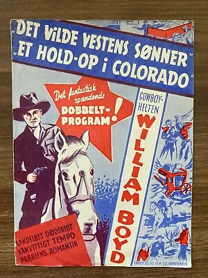 Cassidy Of Bar 20 William Boyd Hopalong Cassidy 1940s Danish Movie Program • £19.45