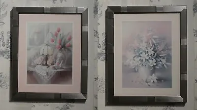 Pair Litho Prints In Frame Still Life Table Top Arrangement Artist T C Chiu • $9.89