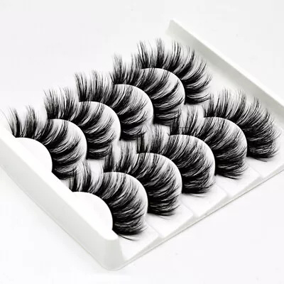 UK 10 Pair 3D Mink False Eyelashes Long Thick Soft Fake Wispy Cross Eye Lashes • £3.79