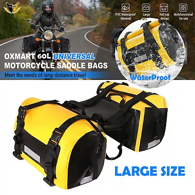 Motorcycle Saddlebags Waterproof Motorcycle Saddle Bags PVC Motorcycle Dry Bag • $111.99