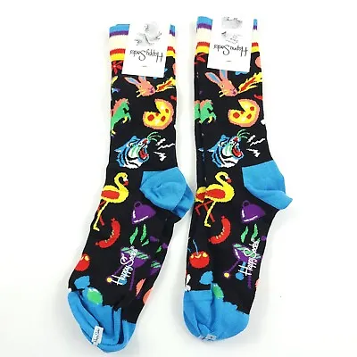 Happy Socks Colorful Socks 2-Pairs Total Mens 8-12 Unisex Bright Goofy Wacky • $18.74