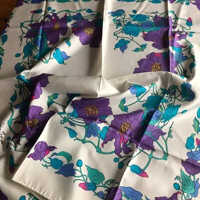 Scarf Jim Thompson 100% Durable Thai Silk White Purple Green Blue Aquamarine New • $34