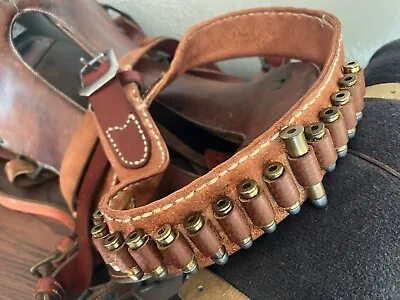 John Wayne Styled Cartridge Belt Duke Old West Styles SASS Cowboy Gunbelt • $275