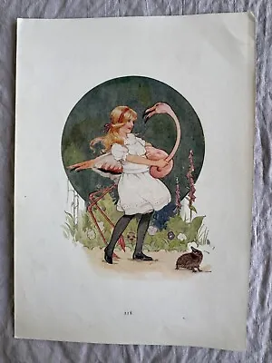 Alice In Wonderland 1922. Antique Lithograph By Margaret Tarrant - Art Décor • $15