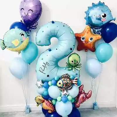 43pcs Ocean Animal Balloon Set Party Supplies 1st 2 3 4 Kids Birthday Decoration • $20.99