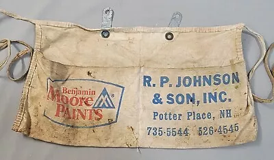 Vintage Benjamin Moore Paints RP Johnson Potter Place NH Nail Pouch Apron Metal • $17.95