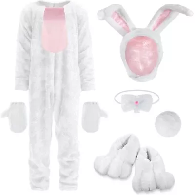 Easter Bunny Plush Costume Adult White Rabbit Costume Unisex Easter Party Cos... • $64.98