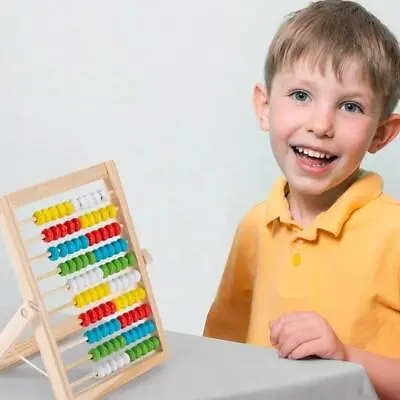 Classic Wooden Educational Counting Toy 100 Beads Preschool Math Learning Toys • £12.53