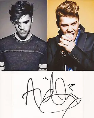 MUSIC & X FACTOR: AIDEN GRIMSHAW SIGNED 6x4 WHITECARD+2 UNSIGNED PHOTOS+COA • £9.99