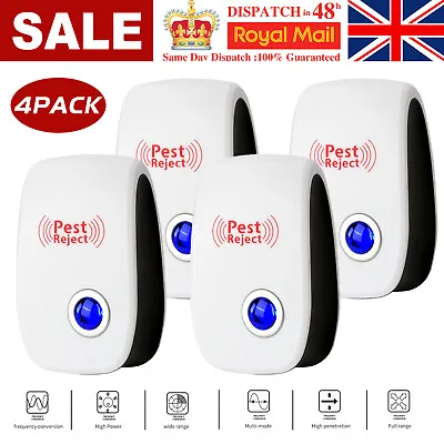 2/4 Packs Plug-In Ultrasonic Mouse/Rat/Rodent Repeller Repellent Pest Deterrent • £8.79