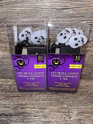 Halloween LED Skeleton Lights Indoor 10 Lights 3 Ft Battery Powered Lot Of 2 New • $5.99