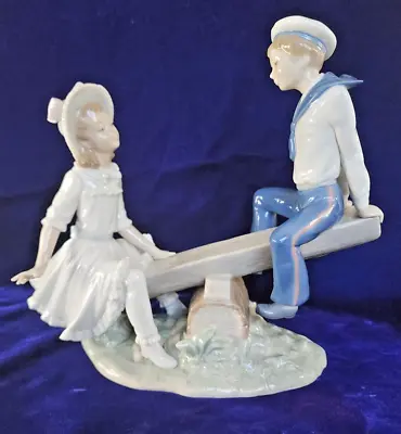 Lladro Porcelain 1974 Sailor Boy & Girl On See-Saw #1255 Vincente Martinez MINT • $99