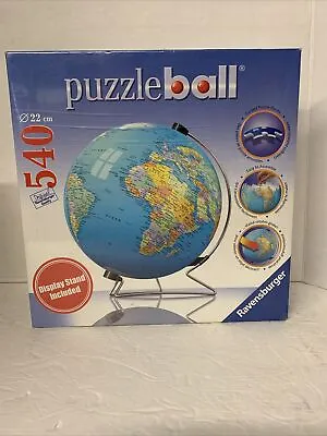 Ravensburger Puzzle Ball 540 Pieces The Earth Globe 3D W/ Stand BRAND NEW SEALED • $26