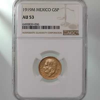 1919M Mexico G5P NGC Certified AU53 • $700