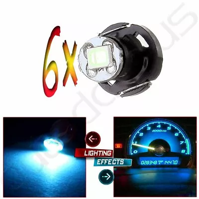 6pcs Ice Blue T4 T4.2 Neo Wedge LED Bulbs Instrument Cluster Dashboard Lights • $8.87