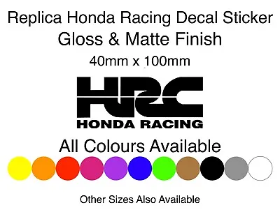 Honda Racing HRC Replica Fairing Bellypan Panel Sticker Decal Pair 40mm X 100mm • £3.75