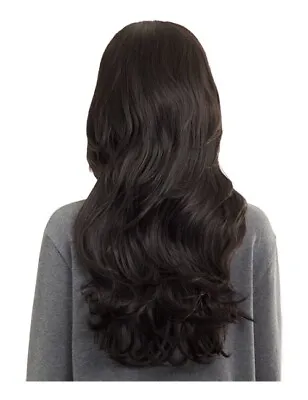 Koko Emma Half Head 3/4 Wig Wavy  28  Long Raven Very Dark Brown #2 • £19.95