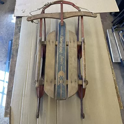 Antique Wards Hawthorne Junior 36”  Steel Runner Snow Sled - Very Good • $55