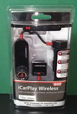 Monster ICarPlay Wireless 800 IPod IPhone Radio Transmitter Charger ~ New Sealed • $11.04