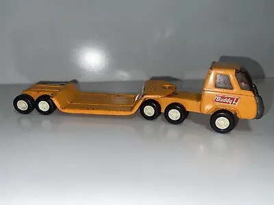 Vintage Buddy L Semi Truck Lowboy Trailer Orange Pressed Steel (8a) • $44.99