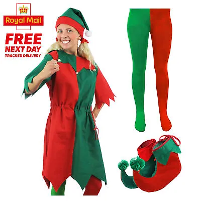 £17.99 • Buy Ladies Elf Costume Christmas Fancy Dress Optional Accessories Xmas Party S-xxxxl