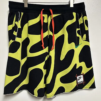 Nike Sportswear Nike Air Retro Future Shorts Black Volt Leopard 2XL • $20