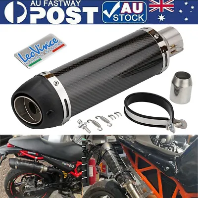 Real Carbon Fibre 51mm Universal Motorcycle Exhaust Muffler Tail Pipe DB Killer • $99