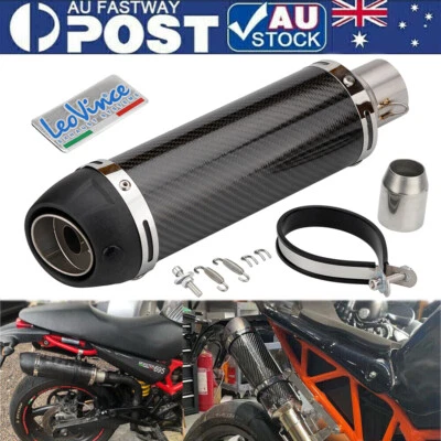 Real Carbon Fibre 51mm Universal Motorcycle Exhaust Muffler Tail Pipe DB Killer • $99