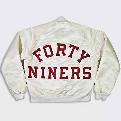 San Francisco 49ers Vintage 80s Chalk Line Satin Bombers Jacket - Made In USA • $598