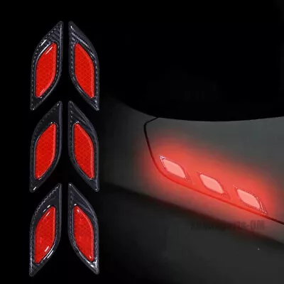 6PCS Reflective Car Door Bumper Body Side Decal Sticker Safety Warning Tape RED • $6.70