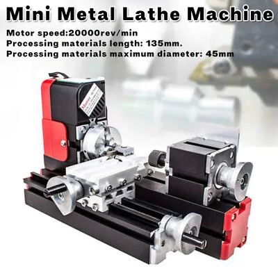 Mini Motorized Lathe Machine 24W Tool Metal Woodworking Hobby Modelmaking • $165.99