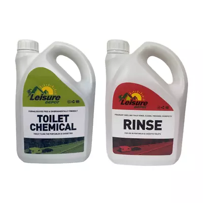 Twin Pack Chemical Toilet Clean Rinse 2 Litres Boat Caravan Camping Motorhome • £14.15