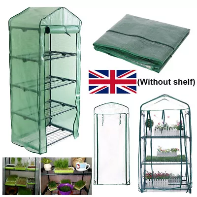 4 Tier Mini Greenhouse Outdoor Garden Plants Grow Green House PVC Cover UK • £14.91