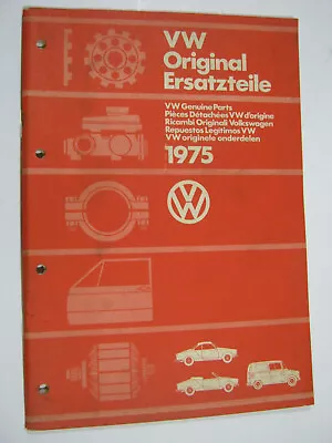 1975 Vw Original Parts Catalog Book       • $85