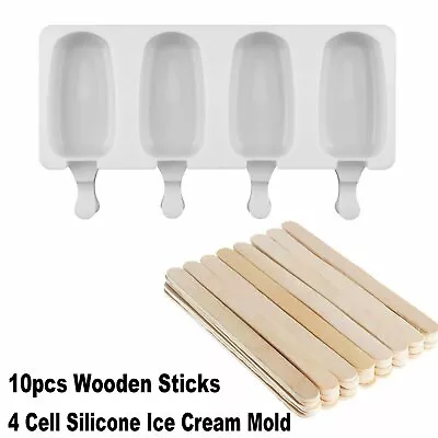 4-8 Cell Silicone Frozen Ice Cream Mold Juice Ice Lolly Maker Ice Lolly Pop Mold • $8.89