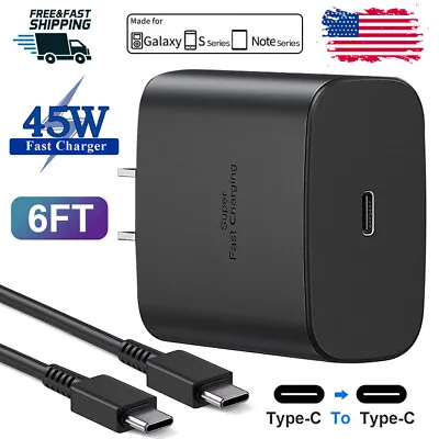 45W Type C USB-C Super Fast Wall PD Charger Cable For Samsung Galaxy S20 S21 S23 • $4.99