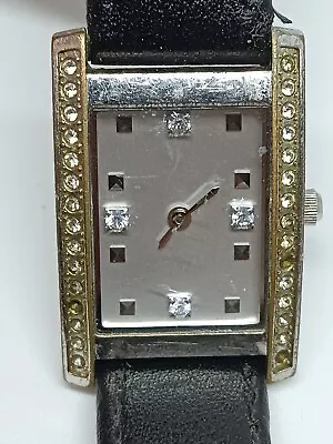 Marks And Spencer Platinum Plated Ladies Watch With Diamantes • £8.90