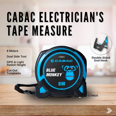 CABAC  Cabac CTM825 | Blue Monkey Electrician's Tape Measure 8 Metres • $23.66