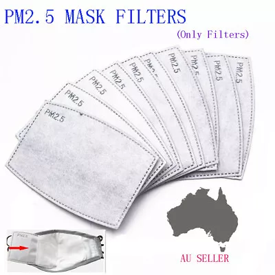 50-500pcs PM2.5 P2 Face Mask Filter Activated Carbon Breathing (Only Filters) WQ • $13.50