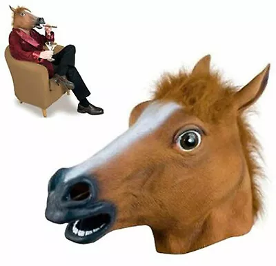 £7.99 • Buy Horse Head Mask Rubber Panto Cosplay Fancy Dress Party Halloween Adult Costume