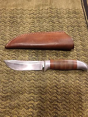 Custom Knife Unknown Maker Morseth Theater Made? Wild Boar Leather Sheath.   • $294.99