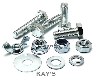 M6 Choice Of Fully Threaded Bolts Nuts Or Washers High Tensile 8.8 Zinc Plated • £2.96