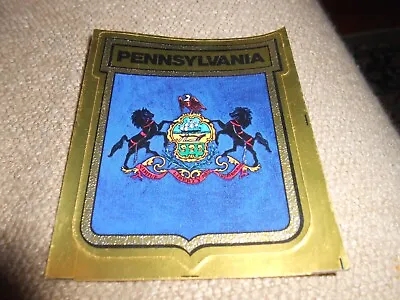 Original Vintage 1968 Pennsylvania Flag Bumper Sticker 3.5x3 Gulf Gas Free Ship! • $5