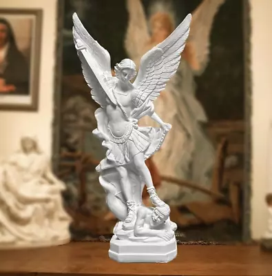 12.4 In St Michael Statue Resin Plaster Beeswax Candle Soap Mold • $259