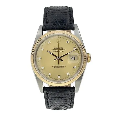 Rolex Datejust Steel & 18K Gold Bezel 36mm Automatic Men’s Watch Diamond Markers • $4250
