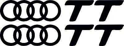 2 X Audi TT-LOGO-Sticker-Funny-Decal-Car-Wall-Mirror-Window-23mm-132mm Each • £1.99