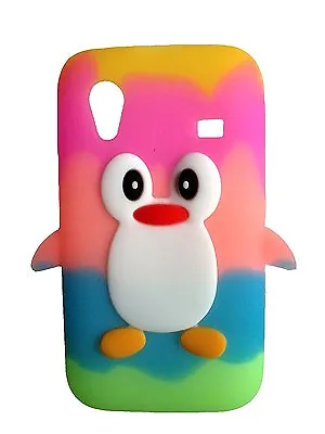 NEW RAINBOW 3D Kids Penguin Silicone Phone Case Cover Samsung Galaxy Ace S5830 • £3.95