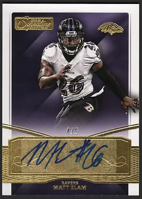 Matt Elam 2015 Donruss Signature Series Autograph GOLD #254 Ravens Auto SP 4 /5 • $13