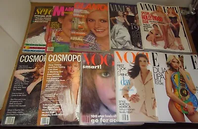 COSMOPOLITAN/VANITY FAIR/VOGUE/GLAMOUR Magazine Lot (x10)...FN To NM- • $177.50